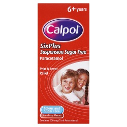 calpol SixPlus Suspension Sugar Free Strawberry