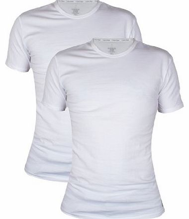 Calvin Klein - White 2 Pack Crew Neck T-Shirts - Mens - Size: L