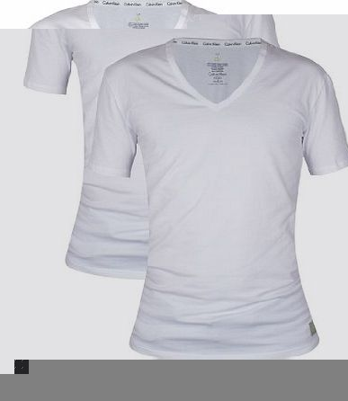 - White 2 Pack V-Neck T-Shirts - Mens - Size: M