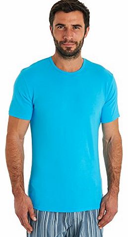 Blue Crew Neck Cotton T-Shirt - M
