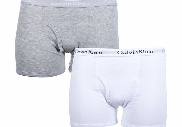 Calvin Klein Boys 2 Pack 365 Boxer Briefs U5615K White/Grey Ages 4 to 5