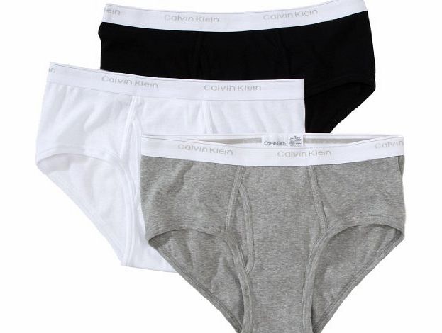 Calvin Klein Briefs (3 Pack) (32``, Black White amp; Grey)
