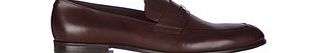 Calvin Klein Brown leather logo detail loafers