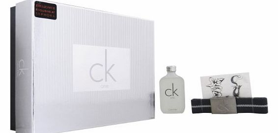 CK One Giftset For Men by Calvin Klein EDT Spray 100ml + Belt + Ephemeral Tattoos Giftset