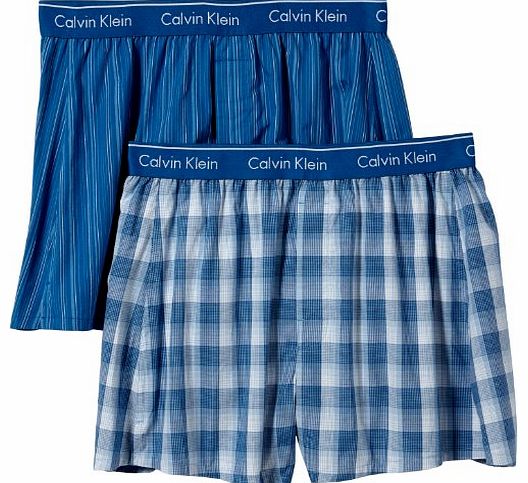 Classic Fit Boxers, 2 Pack (36, Blue)