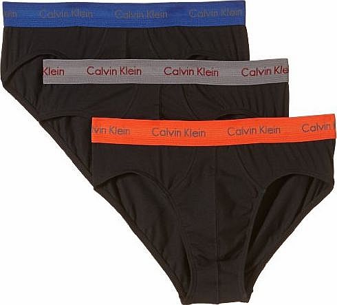Calvin Klein Cotton Stretch 3 Pack Hip Brief, Atomic Red/Shadow Grey/Dark Midnight Multi X-Large