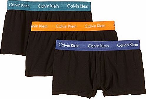 Calvin Klein Cotton Stretch 3 Pack Low Rise Boxers - Black/Multi Waistband