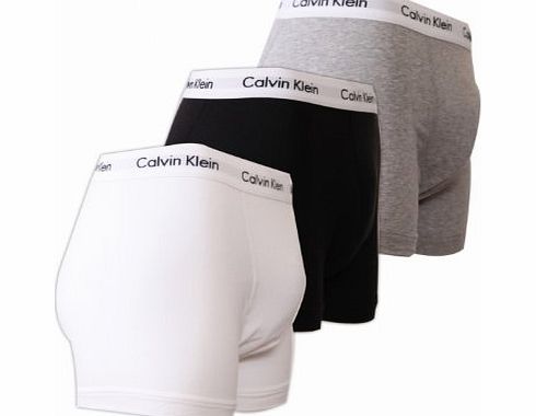 Calvin Klein Cotton Stretch 3-Pack Trunk U2662G (Small, Black/White/Grey)
