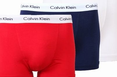 Calvin Klein Cotton Stretch Boxer Trunks Navy/White/Red Medium