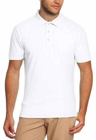  Mens Wall Street CK Tech Polo Shirts - White, Large