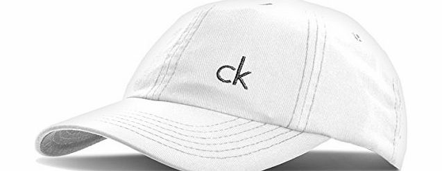 Calvin Klein Golf Mens CK Vintage Twill Baseball Cap Headwear - White
