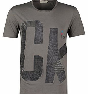 Mens grey print t-shirts A/W 2015 new toshi print t-shirt (M)