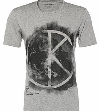 Mens grey print t-shirts A/W 2015 new town print t-shirt (XL)