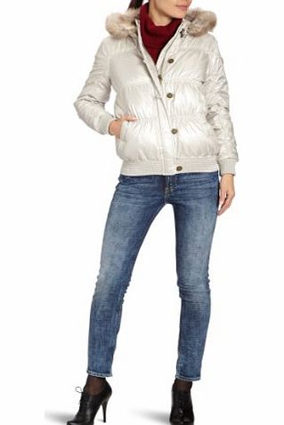 Calvin Klein Jeans Womens Hooded Long - regular Jacket - Grey - Grau (030) - 14 (Brand size: L)