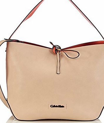 Calvin Klein Jeans Womens STEF SMALL HOBO Shoulder Bag Beige Size: 26x28x16
