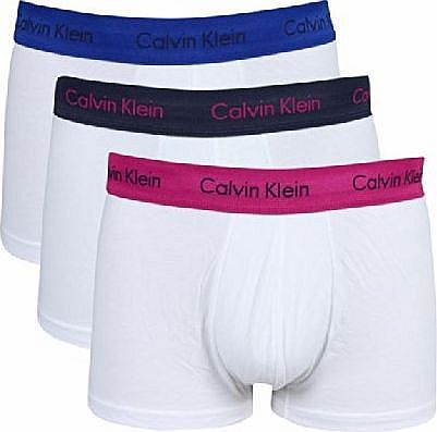 Calvin Klein Mens 3 Pack of Tipped Waistband Boxer Shorts White M