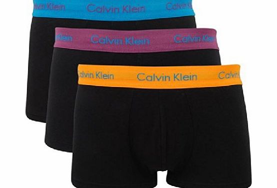 Calvin Klein Mens 3 Pack of Tipped Waistband Boxer Trunks Black S