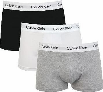 Mens Calvin Klein Cotton Stretch Low-Rise Trunk (3 Pack)