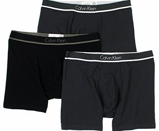 Calvin Klein Mens Modern Stretch 3 Boxer Brief, Gray/Black/Gray, Medium