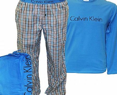 Calvin Klein Mens Nightwear Set by Calvin Klein - Pyjamas Bottoms/ Pants with T-Shirt (Mid Blue) L