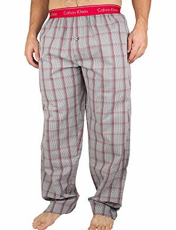 Calvin Klein Mens Plaid Pyjama Bottoms, Grey, Large