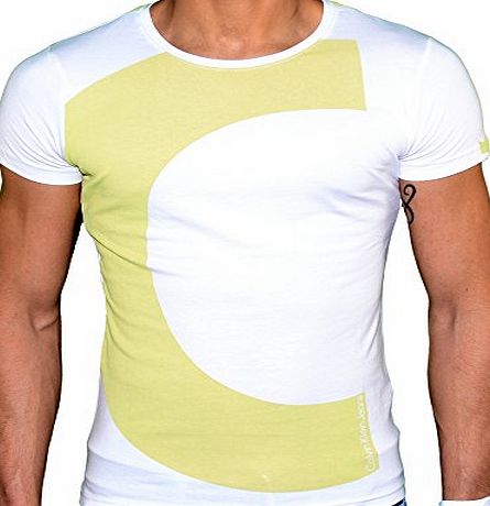 Calvin Klein Mens Short-Sleeved T-shirt White ref CMP53T: - White - Medium