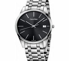 Calvin Klein Mens Time Black Silver Watch