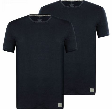 Calvin Klein One Crew Neck T-Shirt - 2 Pack (Medium, Blue Shadow)