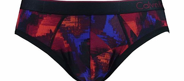 Calvin Klein One Microfiber Hip Brief (Large, Abstract Glass Print)