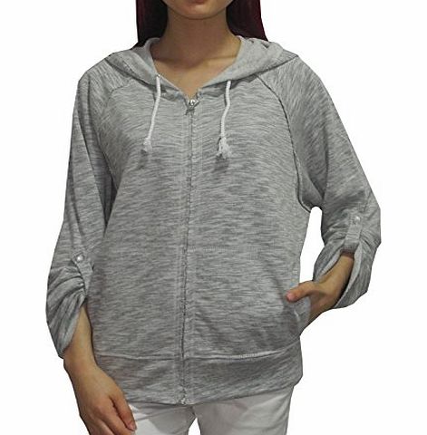 Calvin Klein Perfomance Womens Casual Super Soft Zip-Up Hoodie Jacket XL Grey