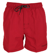 Red Swim Shorts With Navy Logo