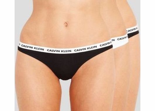 Calvin Klein Womens Carousel Brief 3 PACK Black amp; White Mixed (X Small)