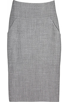 Wool blend pencil skirt