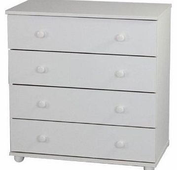 Chest of Drawers White 4 Drawer Cambridge