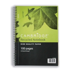 Cambridge Recycled Spiral Bound Notebook 50 Leaf
