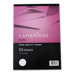Cambridge Refill Pad HB A4 50Lf Graph