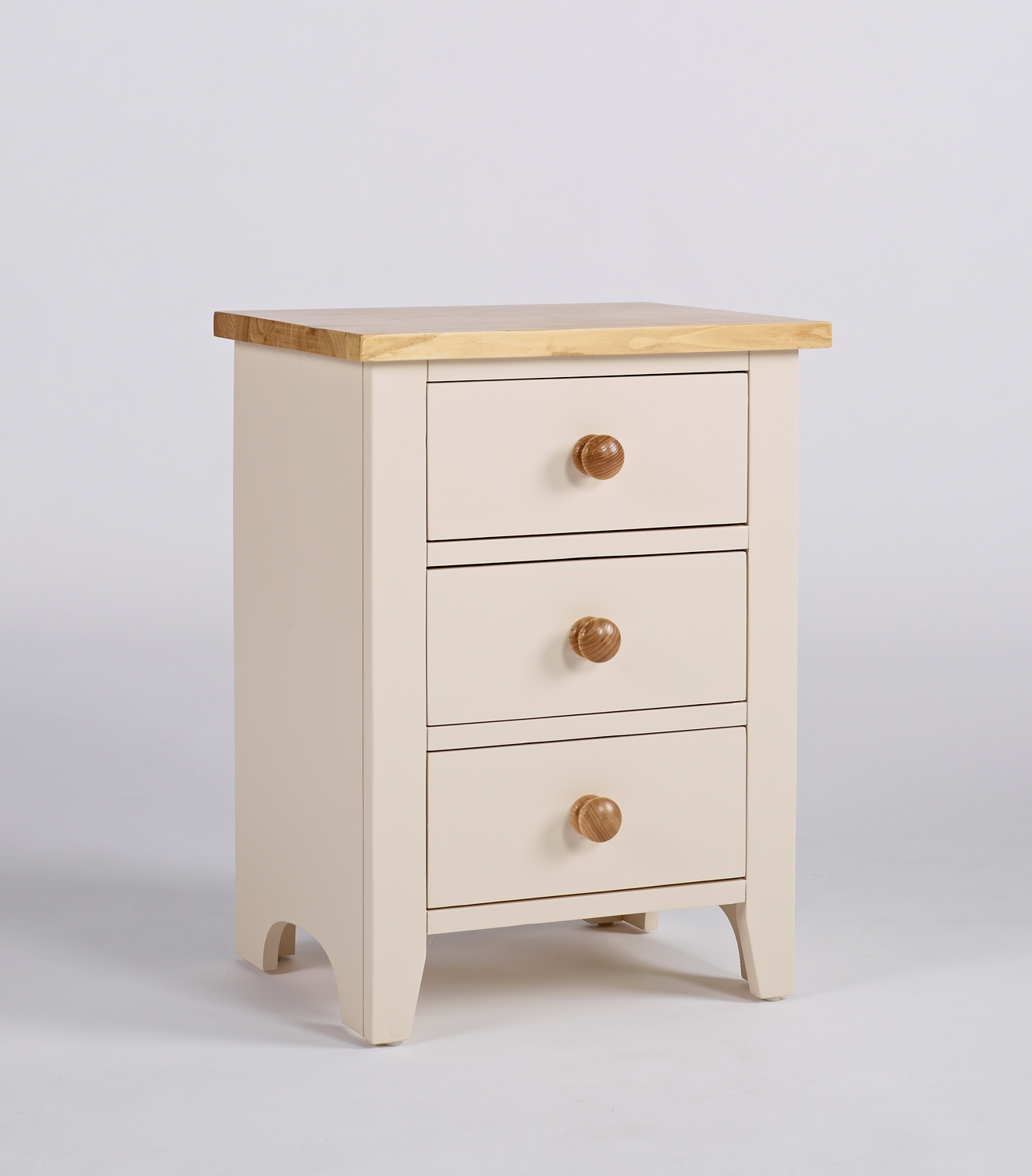 Painted Pine & Ash 3 Drawer Bedside Cabinet