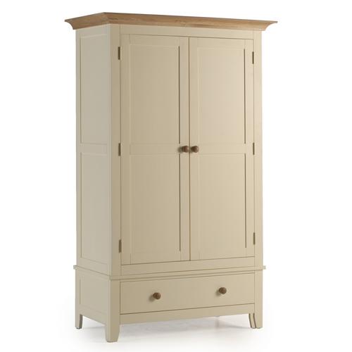 Painted Pine and Ash Wardrobe with Drawer