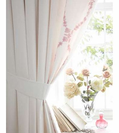 Pink Standard Header Lined Curtains  Tie