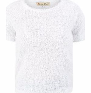 White Fluffy Boxy T-Shirt 3264254