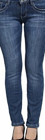 Camii Mia Womens Denim Slim Fit Fleece Jeans (29, Denim Blue)