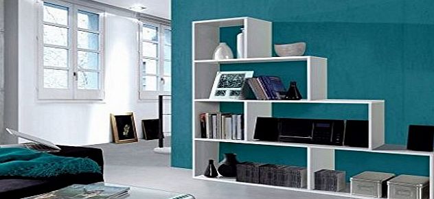Camila Living Room Furniture 4 Tier 6 Pod Bookcase Display Shelf Unit White