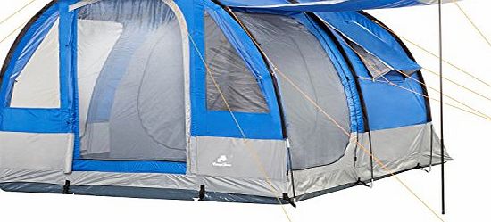 CampFeuer - Tunnel Tent, 4 Person, 410x250x190 cm, blue/grey