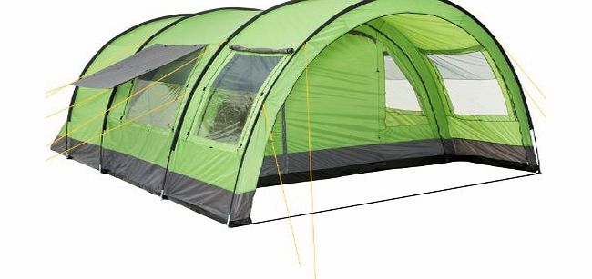 CampFeuer - XXL Tunnel Tent, 6 Person, Green / Grey, 5000 mm