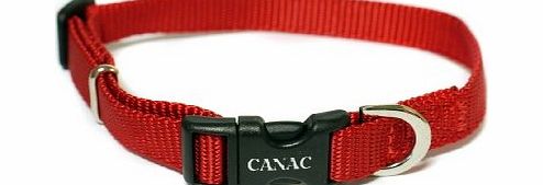 Canac Adjustable Nylon Dog Collar Red 19mm/35-50cm