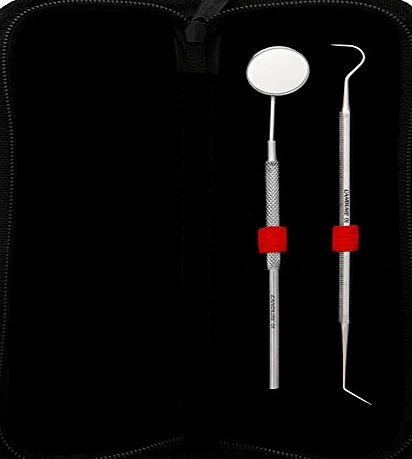 CANDURE - 2 Pieces of Double Headed Probe and Dental mirror- Dental Pick Tool - Stainless Steel Dental Instruments Brand New