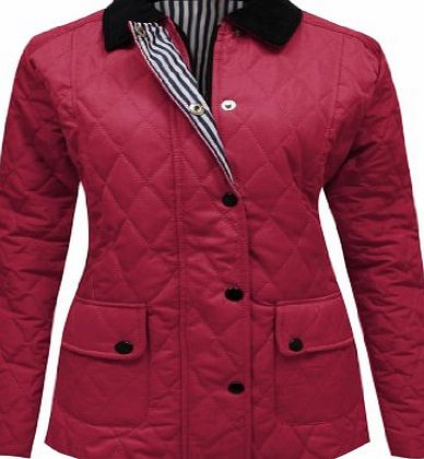 Candy Floss Fashion CANDY FLOSS NEW WOMENS LADIES QUILTED PADDED JACKET FUCHSIA SIZES 12