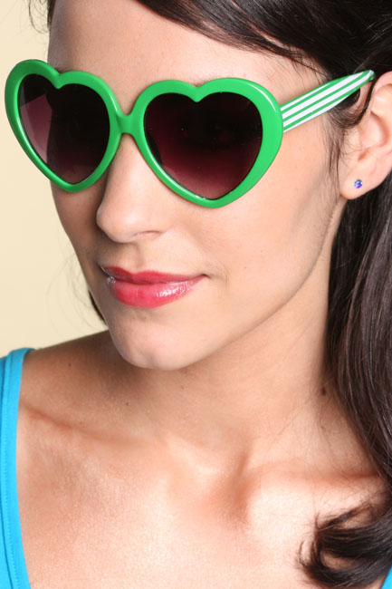 candy green heart sunglasses