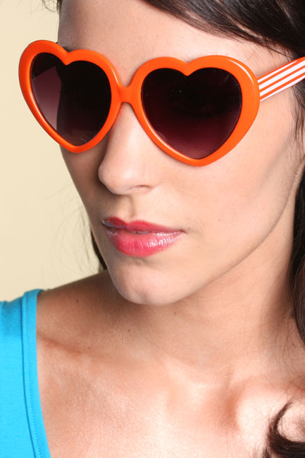 candy orange heart sunglasses