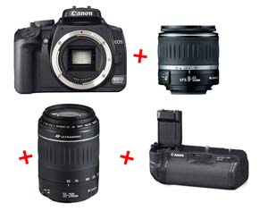 canon Digital SLR Camera Kit - EOS 400D with EF-S 18-55 f/3.5-5.6 II and EF 55-200 f/4-5.6 USM Lenses UK S